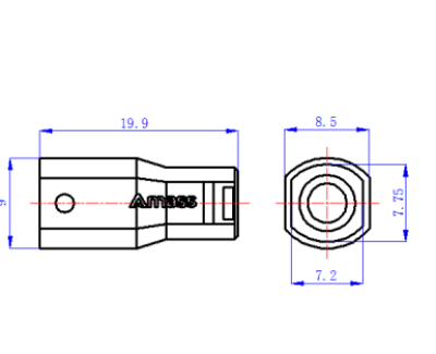 Разъем Amass SH4.0U-M (вилка, 45А, черный)