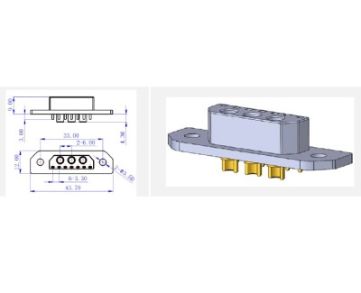 Разъем Amass ICM150S17S-F (розетка, 40А, черный), 10шт