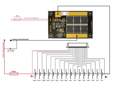 Плата  BMS/СКУ LF-BMS-H1 (3s-16s, 20A-100A термозащита, кнопка включения)