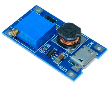 DC/DC преобразователь повышающий вход (microUSB) 2-24В, выход  5-28В, 2А (XY-016)