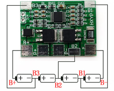 Плата BMS\PCM 4S LiFePO4 HX-4S-3828 (2.35-3.65V, 8~20A, симметрия)