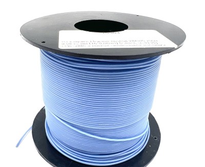 На катушке Медный провод 28AWG 200м 0,08 кв.мм (16*0,08мм) (синий, UL3135) LFW-28Bl в мягкой силиконовой изоляции