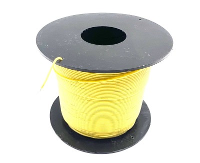 На катушке Медный провод 28AWG 200м 0,08 кв.мм (16*0,08мм) (желтый, UL3135) LFW-28Y в мягкой силиконовой изоляции