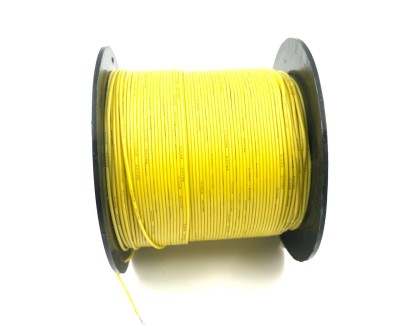 На катушке Медный провод 28AWG 200м 0,08 кв.мм (16*0,08мм) (желтый, UL3135) LFW-28Y в мягкой силиконовой изоляции
