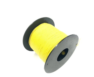На катушке Медный провод 28AWG 200м 0,08 кв.мм (16*0,08мм) (желтый, UL3135) LFW-28Y в мягкой силиконовой изоляции