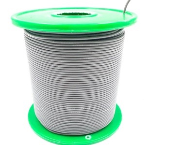 На катушке Медный провод 28AWG 100м 0,08 кв.мм (16*0,08мм) (серый, UL3135) LFW-28Gr в мягкой силиконовой изоляции