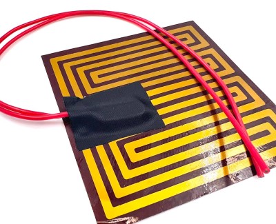 Нагревательная пластина 100х100мм (12V-80W, 1.8 Ом, термостат 90 °C) LFH-12061pg на клейкой основе