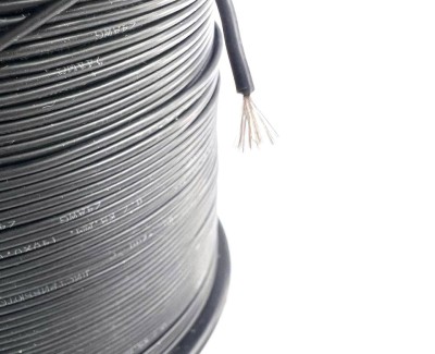 На катушке Медный провод 24AWG 300м 0,2 кв.мм (40*0,08мм) (черный, UL3135) LFW-24B в мягкой силиконовой изоляции