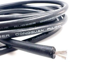 22AWG 0,3 мм² 40кВ Высоковольтный провод в силиконовой изоляции (черный, UL3239)