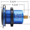 АЗУ KWG-L5, 12v\24v черный ( 2xUSB, 4,2А, синяя подсветка, влаго защита) фото 1