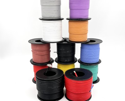 На катушке Медный провод 24AWG 300м 0,2 кв.мм (40*0,08мм) (оранжевый, UL3135) LFW-24O в мягкой силиконовой изоляции