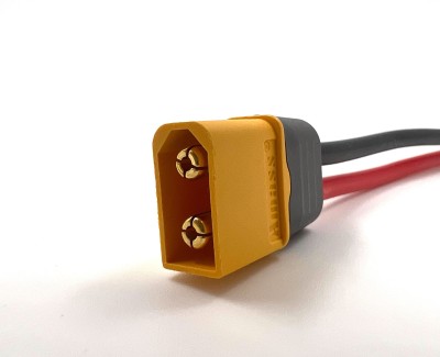 Разъем питания Amass XT60H-M с силиконовым проводом 14AWG, 100мм