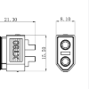 Разъем Amass XT60W-F (влагозащита, розетка, 60А, чёрный) фото 0