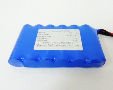 Аккумуляторная батарея 7,4В 10,35Ач, LF-710-5097 (Li-Ion, 2S3P, Samsung 35E)