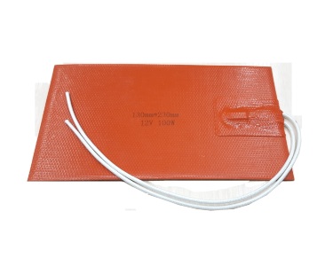 Нагревательная пластина 230x130мм (12V-100W, 1,5 Ом, силиконовая, термостат 80°С) LFH-9581sg на клейкой основе