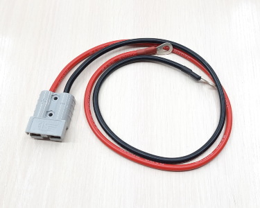 Разъем питания SMH\Goepp SY 50A с силиконовым проводом 8AWG -> клемма 80А, 600мм (Серый)