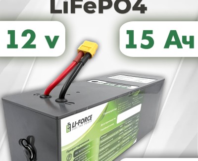 Аккумуляторная батарея 12В 15Ач LF-1215-9722 (LiFePO4, 4S1P, BAK 32140FS, SMART, P)