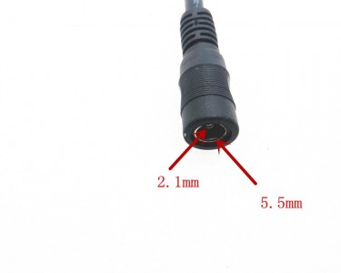 Разъём DC 2,1*5,5 (7А, гнездо, шнур 250 мм)