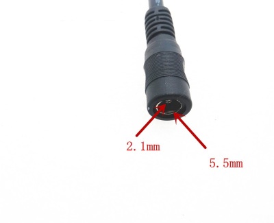 Разъём DC 2,1*5,5 (7А, гнездо, кабель 220 мм)