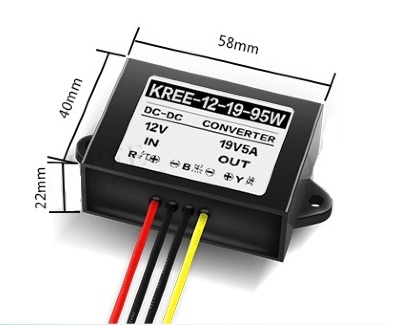 DC/DC преобразователь в корпусе, вход 12В, выход 19В, 5А (KREE-12-19-95W)