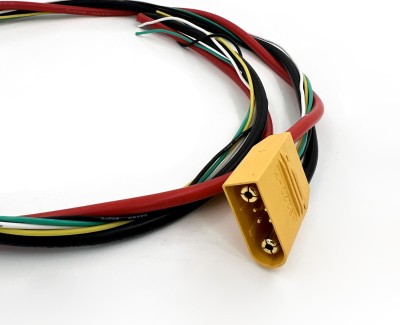 Разъем питания Amass AS120-M с силиконовым проводом 10AWG+24AWG, 850мм