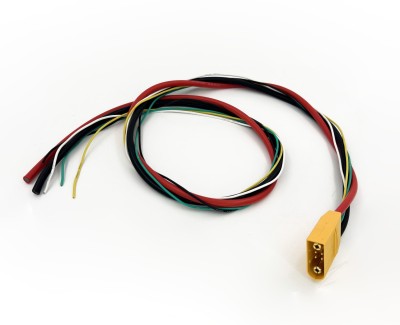 Разъем питания Amass AS120-M с силиконовым проводом 10AWG+24AWG, 850мм