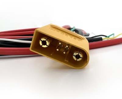 Разъем питания Amass AS120-M с силиконовым проводом 10AWG+24AWG, 850мм