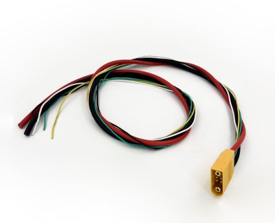 Разъем питания Amass AS120-M с силиконовым проводом 10AWG+24AWG, 850мм