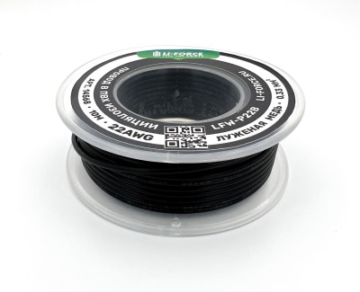 22AWG 10м ПВХ медный провод 0.33 мм² на катушке (черный, UL-1007) LFW-P22B