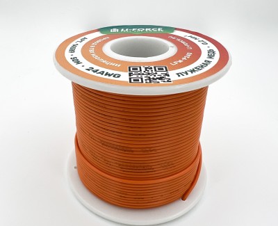 24AWG 50м ПВХ медный провод 0.2 мм² на катушке (оранжевый, UL-1007) LFW-P24O