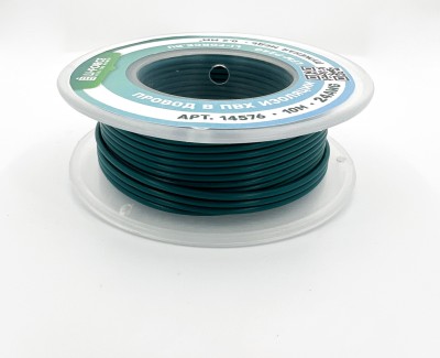 24AWG 10м ПВХ медный провод 0.2 мм² на катушке (зеленый, UL-1007) LFW-P24G