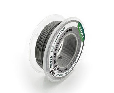 24AWG 10м ПВХ медный провод 0.2 мм² на катушке (серый, UL-1007) LFW-P24Gr