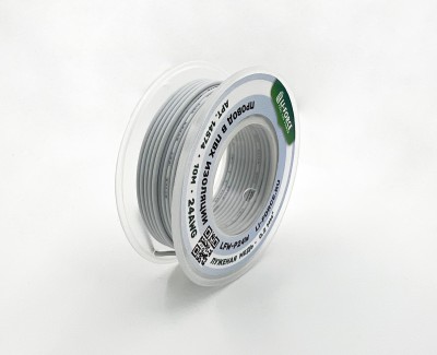 24AWG 10м ПВХ медный провод 0.2 мм² на катушке (белый, UL-1007) LFW-P24W