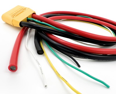 Разъем питания Amass AS120-M с силиконовым проводом 10AWG+24AWG, 850мм