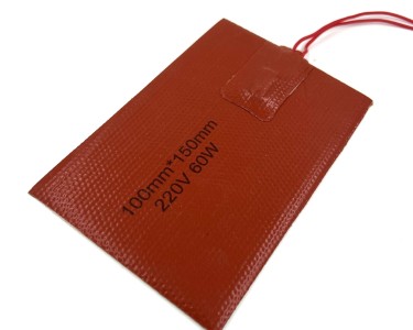 Нагревательная пластина 150х100мм (220V-60W, силиконовая, термостат 90°С) LFH-12499sg на клейкой основе