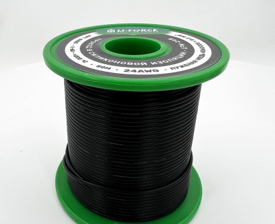 22AWG 50м ПВХ медный провод 0.33 мм² на катушке (черный, UL-1007) LFW-P22B