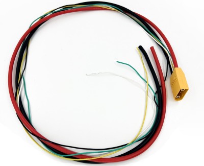 Разъем питания Amass AS120-M с силиконовым проводом 10AWG+24AWG, 850мм