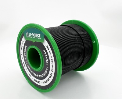 22AWG 50м ПВХ медный провод 0.33 мм² на катушке (черный, UL-1007) LFW-P22B