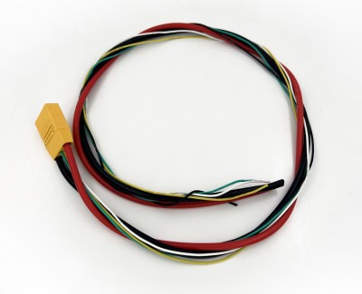 Разъем питания Amass AS120-M с силиконовым проводом 10AWG+24AWG, 850мм