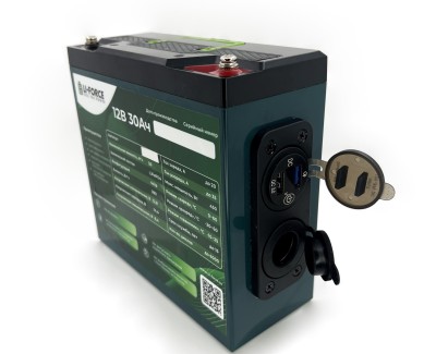 Аккумулятор 12В 30Ач V2 LF-1230-14719 (LiFePO4, 4S2P, c 2xUSB и прикуривателем, P)
