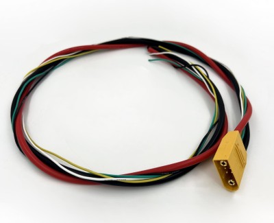 Разъем питания Amass AS120-M с силиконовым проводом 10AWG+24AWG, 850мм