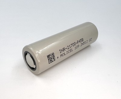 Li-Ion 3.6V, Molicel INR-21700-P45B, 4500мАч ( аккумулятор литий-ионный, -40℃, 21700)
