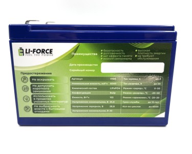 Аккумуляторная батарея 24В 6,0Ач LF-246-11105 (LiFePO4, 8S2P, DLG LFP26650P-320, P) для ИБП