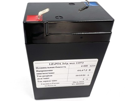 Аккумуляторная батарея 6,4В 6Ач LF-66-11973 (LiFePO4, 2S1P, 32700-6,0Ач, P)