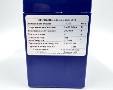 Аккумуляторная батарея 12В 10,2Ач LF-1210-9078 (LiFePO4, 4S3P, DLG LFP26650E-340, Smart, OLED, P)