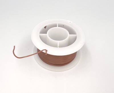 На катушке Медный провод 30AWG 10м 0,06 кв.мм (11*0,08мм) (коричневый, UL3135) LFW-30Br в мягкой силиконовой изоляции