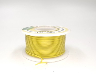На катушке Медный провод 30AWG 10м 0,06 кв.мм (11*0,08мм) (желтый, UL3135) LFW-30Y в мягкой силиконовой изоляции