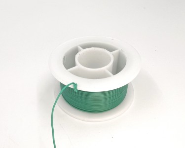 На катушке Медный провод 30AWG 10м 0,06 кв.мм (11*0,08мм) (зеленый, UL3135) LFW-30G в мягкой силиконовой изоляции