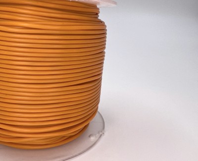 На катушке Медный провод 28AWG 50м 0,08 кв.мм (16*0,08мм) (оранжевый, UL3135) LFW-28O в мягкой силиконовой изоляции