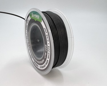 На катушке Медный провод 28AWG 20м 0,08 кв.мм (16*0,08мм) (черный, UL3135) LFW-28B в мягкой силиконовой изоляции